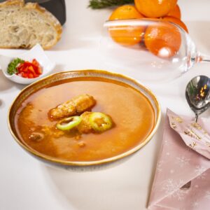 Passzírozott halászlé harcsafilével